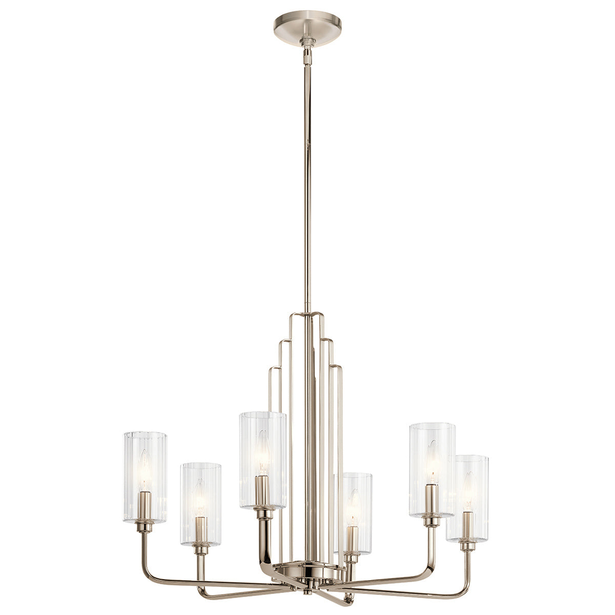 Quintiesse Kimrose 6 Light Chandelier in Polished Nickel