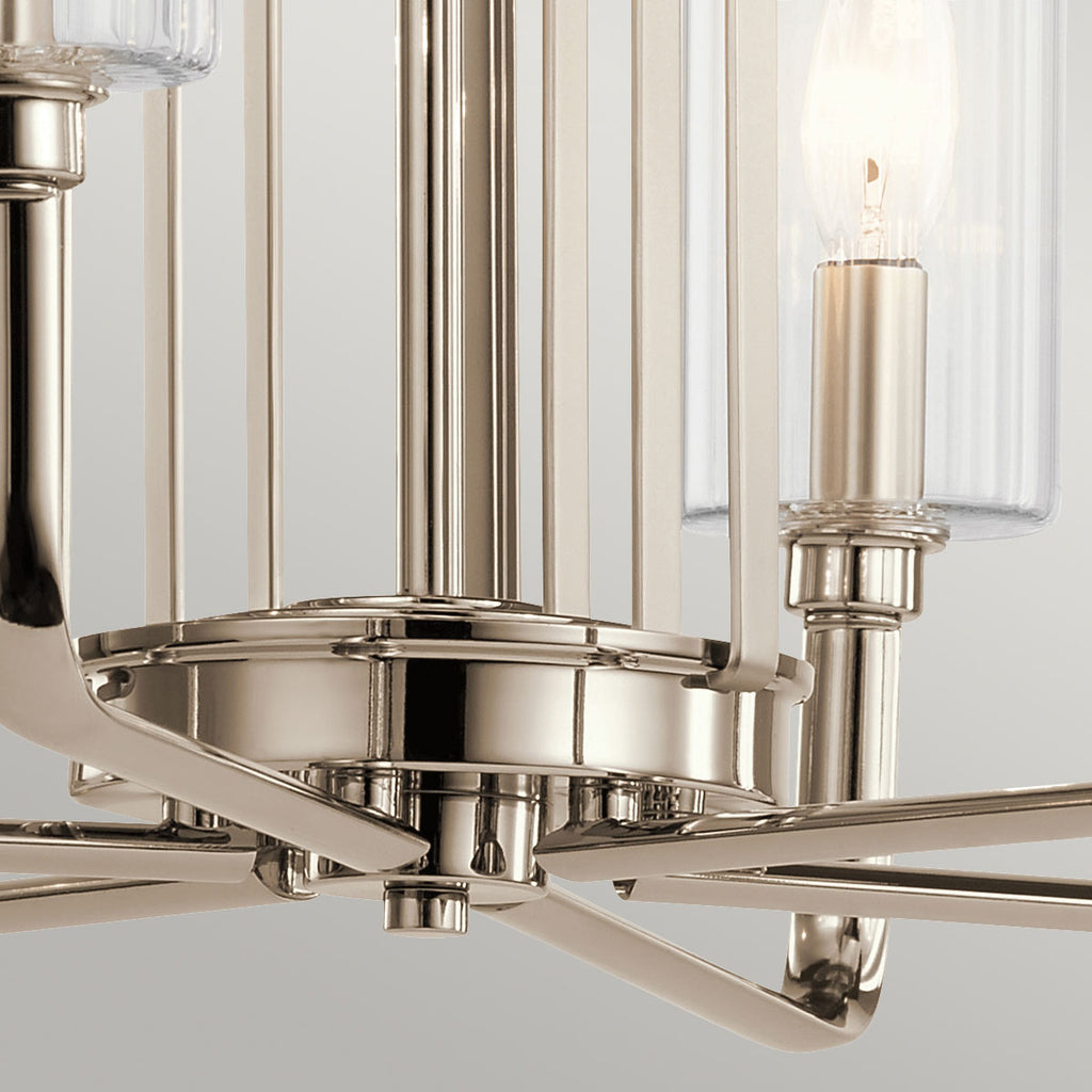 Quintiesse Kimrose 6 Light Chandelier in Polished Nickel