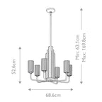 Quintiesse Kimrose 6 Light Chandelier in Polished Nickel