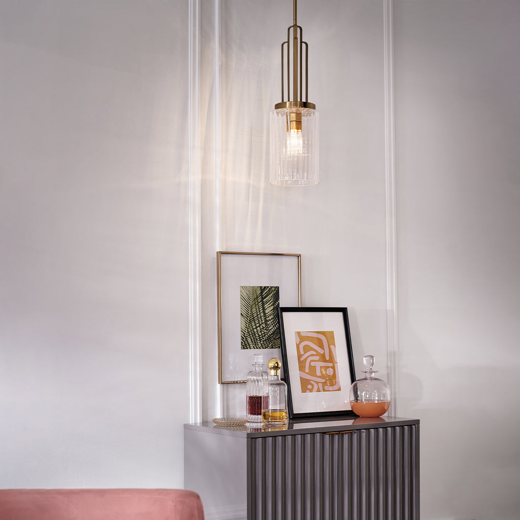 Quintiesse Kimrose Mini Pendant in Brushed Natural Brass