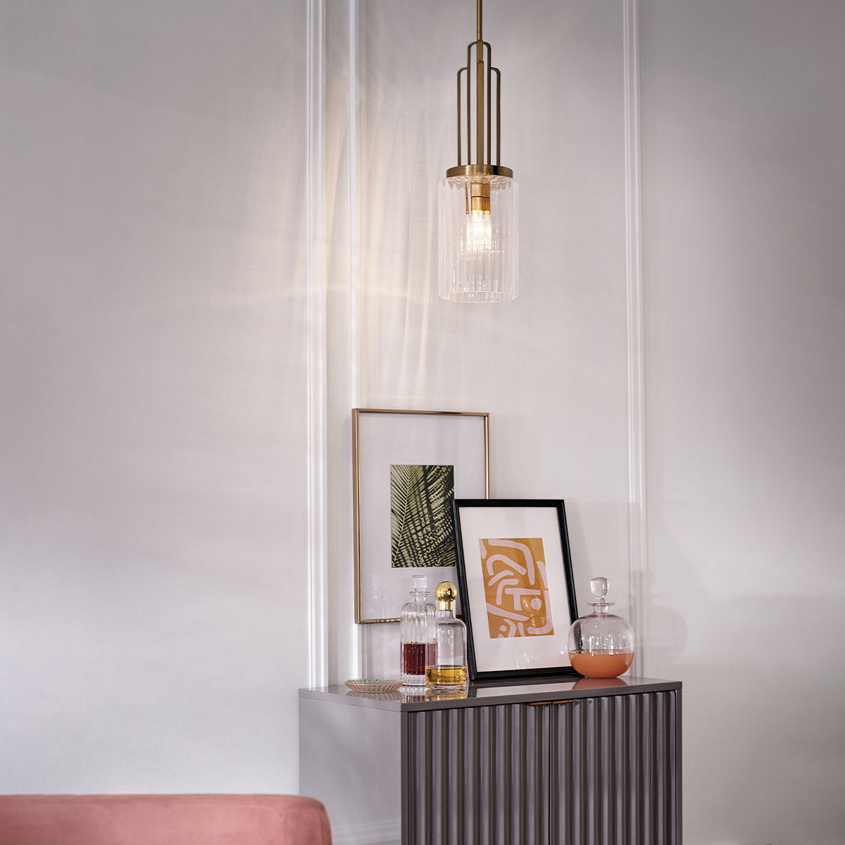 Quintiesse Kimrose Mini Pendant in Brushed Natural Brass