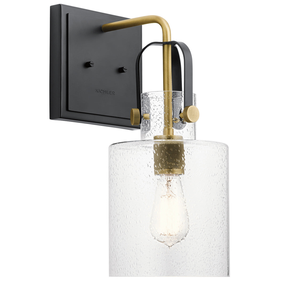 Quintiesse Kitner Wall Light in Natural Brass