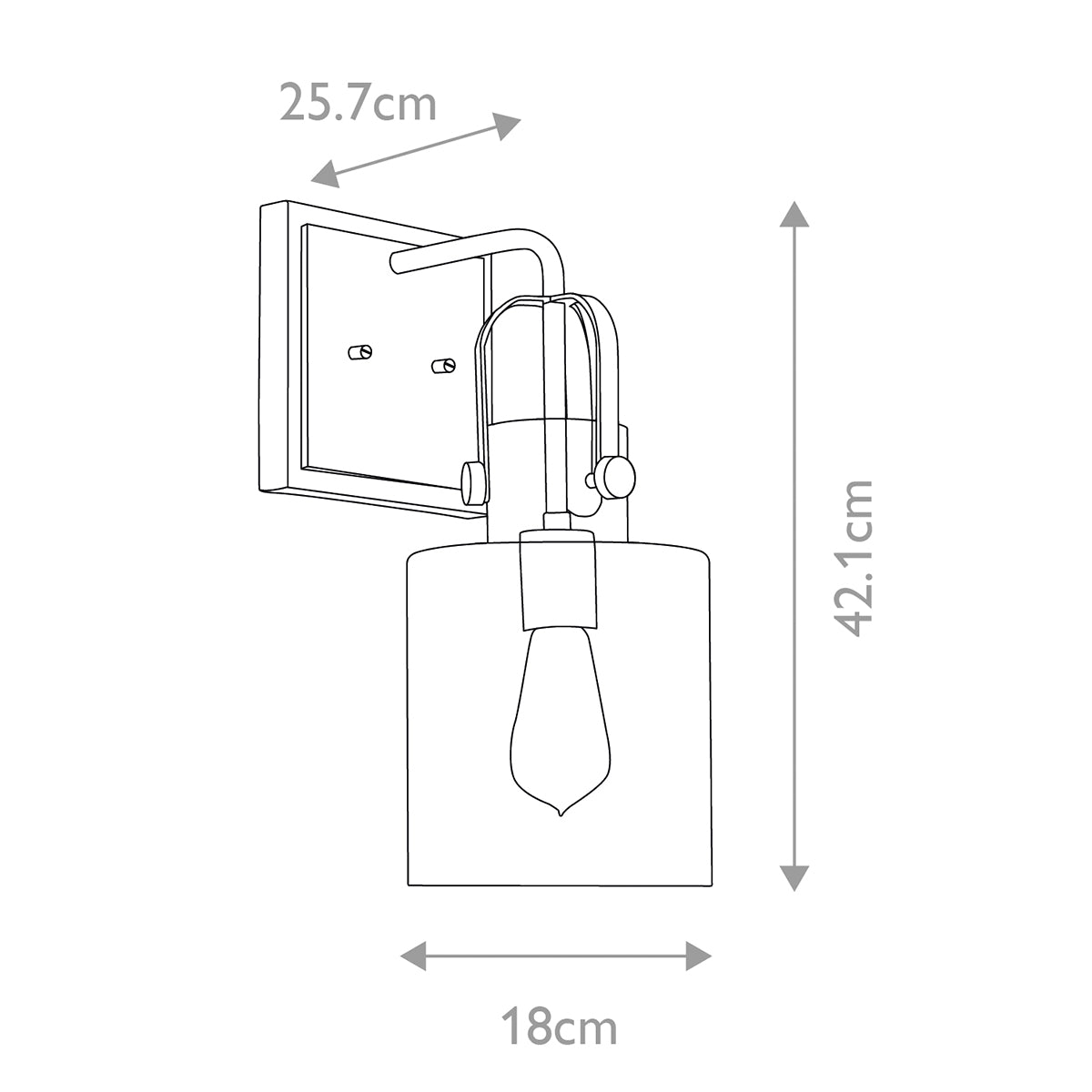 Quintiesse Kitner Wall Light in Natural Brass
