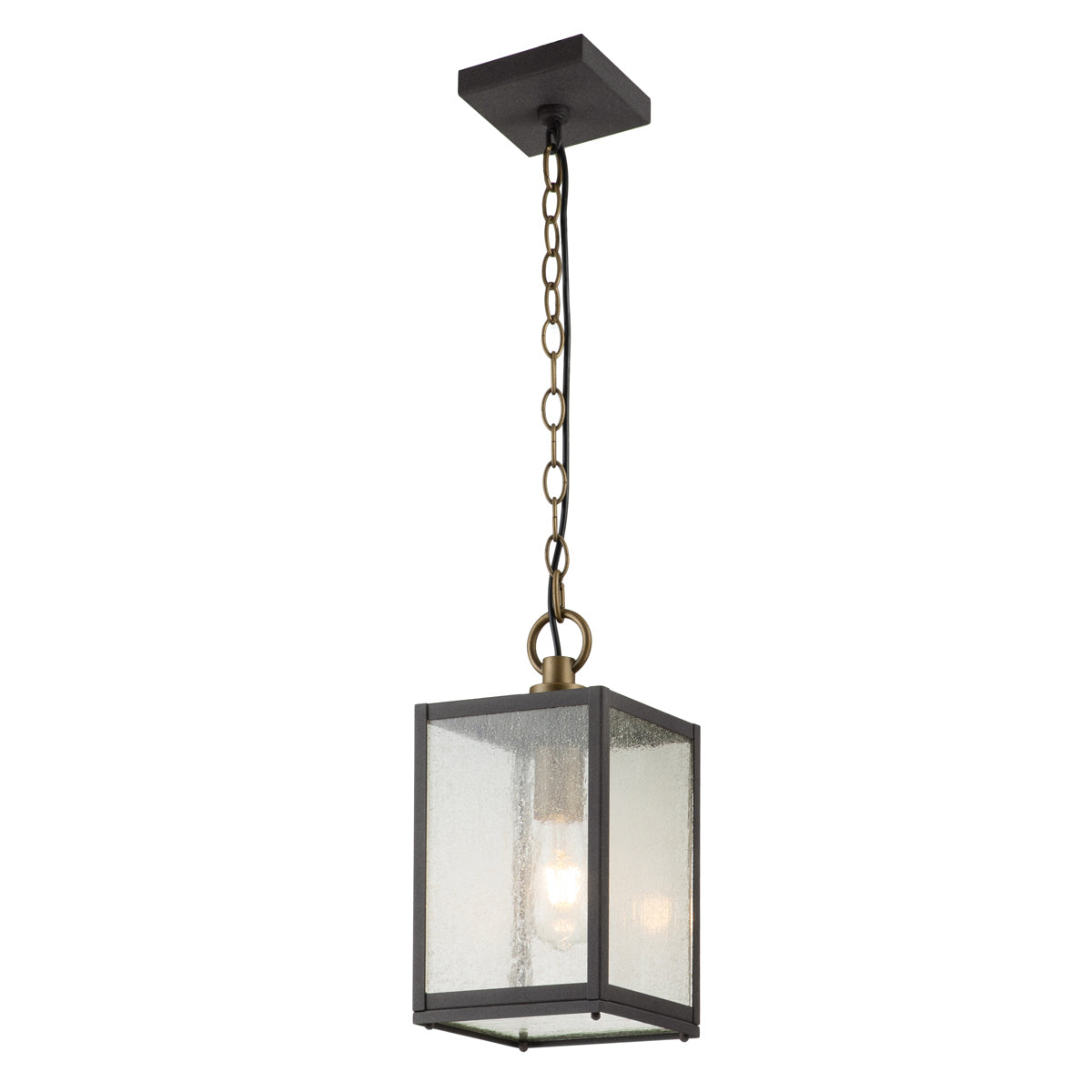 Quintiesse Lahden Outdoor Chain Lantern in Weathered Zinc