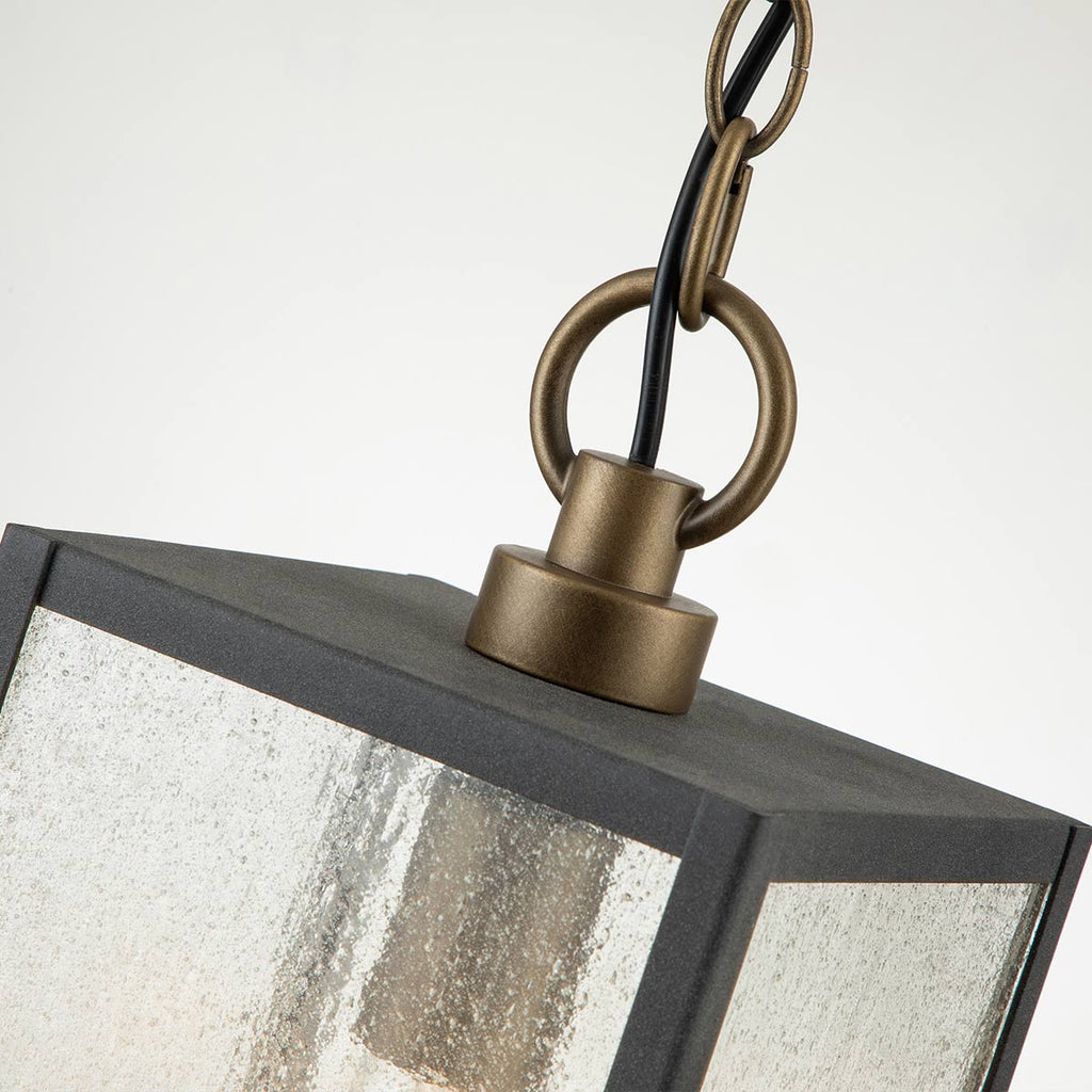 Quintiesse Lahden Outdoor Chain Lantern in Weathered Zinc