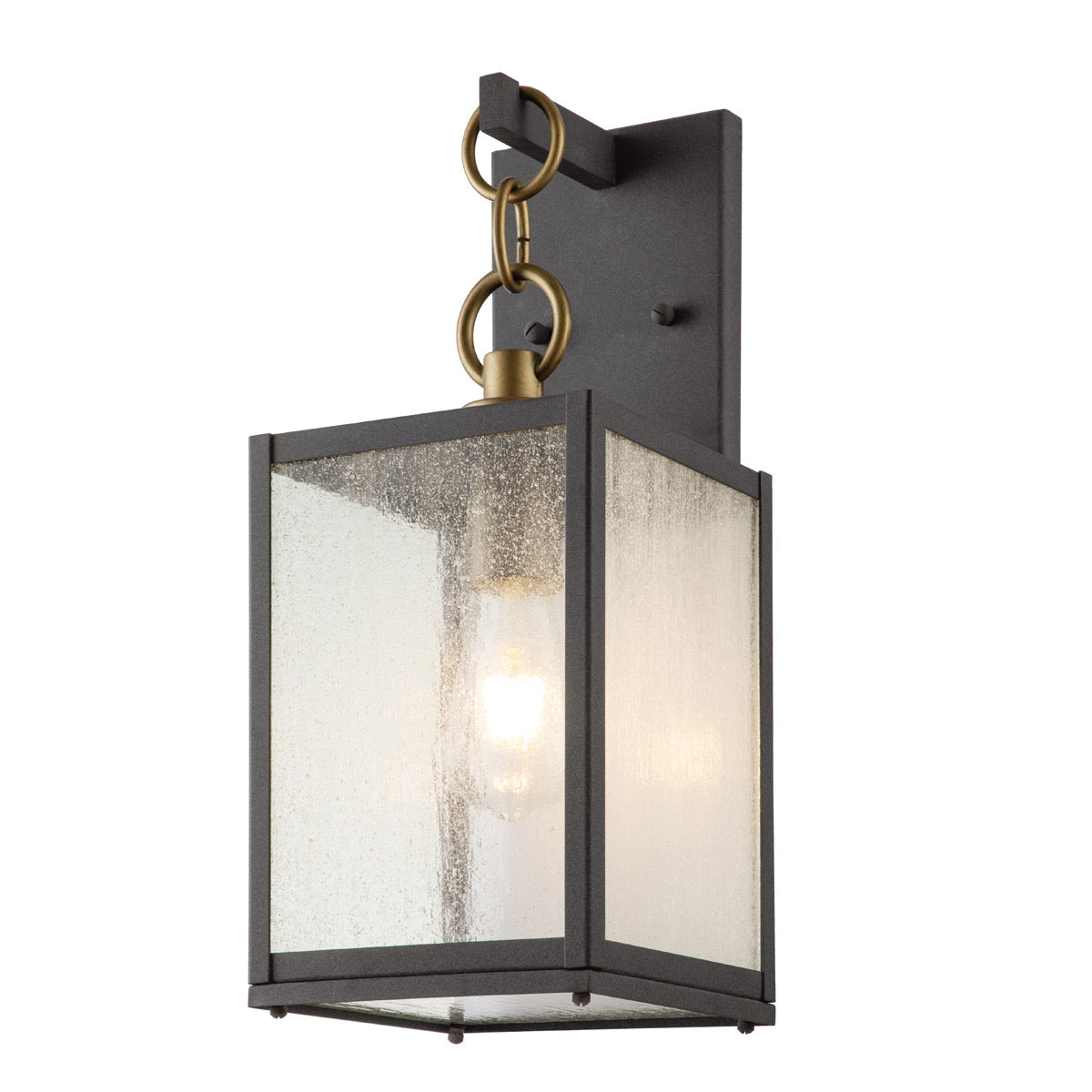 Quintiesse Lahden Outdoor Medium Wall Lantern in Weathered Zinc