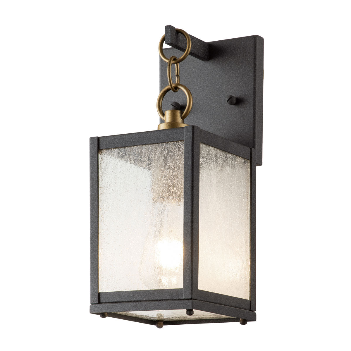 Quintiesse Lahden Outdoor Small Wall Lantern in Weathered Zinc