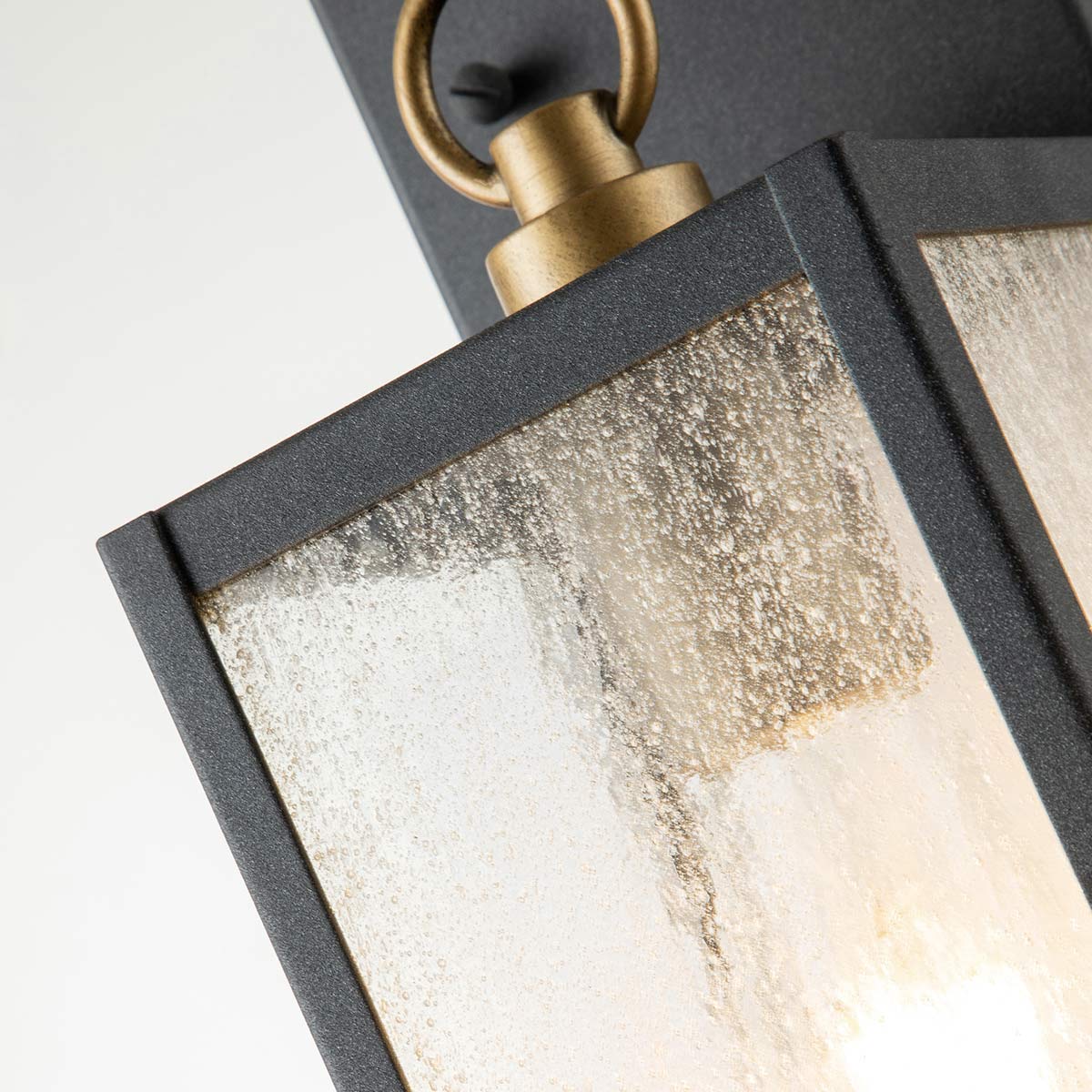 Quintiesse Lahden Outdoor Small Wall Lantern in Weathered Zinc