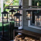 Quintiesse Lakehouse Outdoor 6 Light Outdoor Chandelier in Aged Zinc with Driftwood Grey