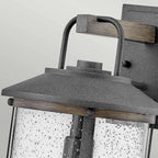 Quintiesse Lakehouse Outdoor Medium Wall Lantern in Aged Zinc with Driftwood Grey