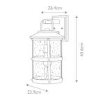Quintiesse Lakehouse Outdoor Medium Wall Lantern in Aged Zinc with Driftwood Grey