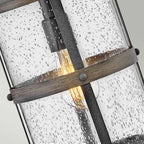 Quintiesse Lakehouse Outdoor Medium Wall Lantern in Aged Zinc with Driftwood Grey