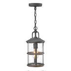 Quintiesse Lakehouse Outdoor Small Chain Lantern in Aged Zinc with Driftwood Grey