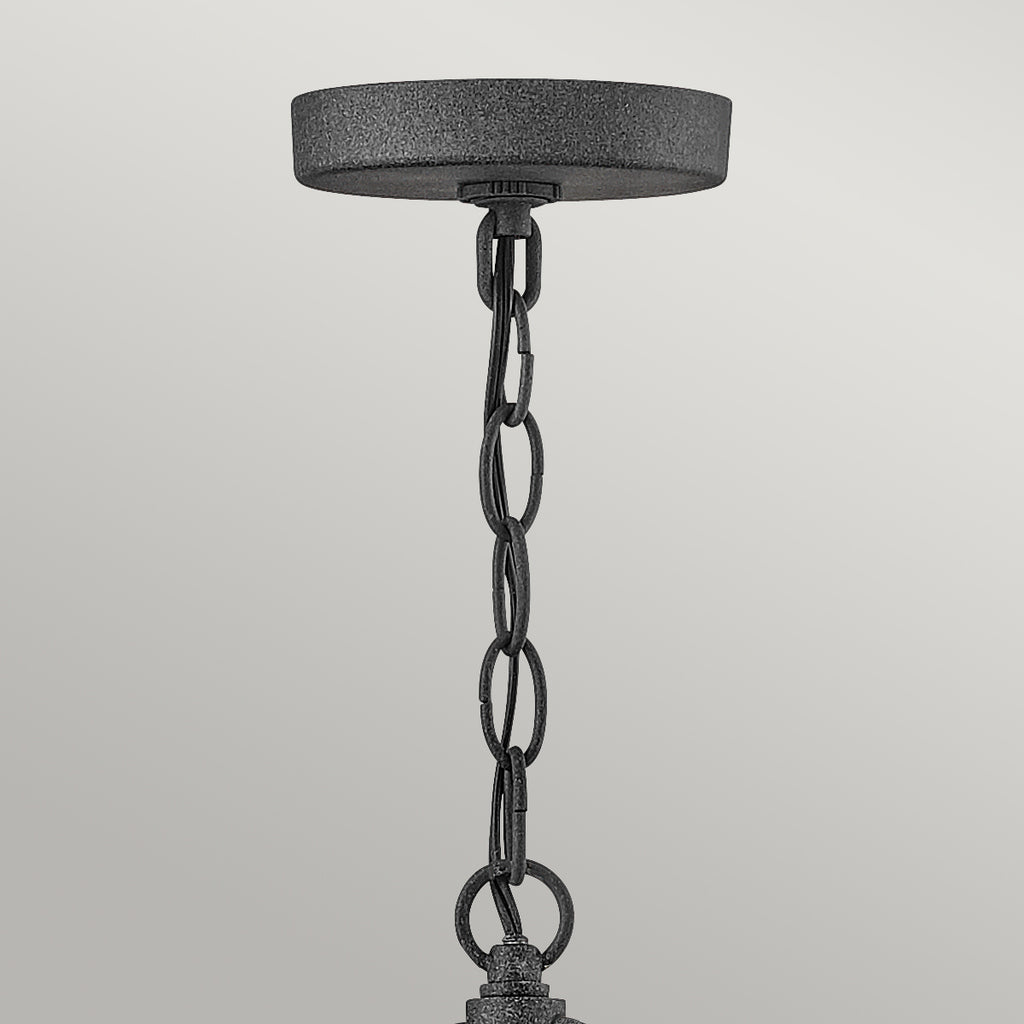 Quintiesse Lakehouse Outdoor Small Chain Lantern in Aged Zinc with Driftwood Grey