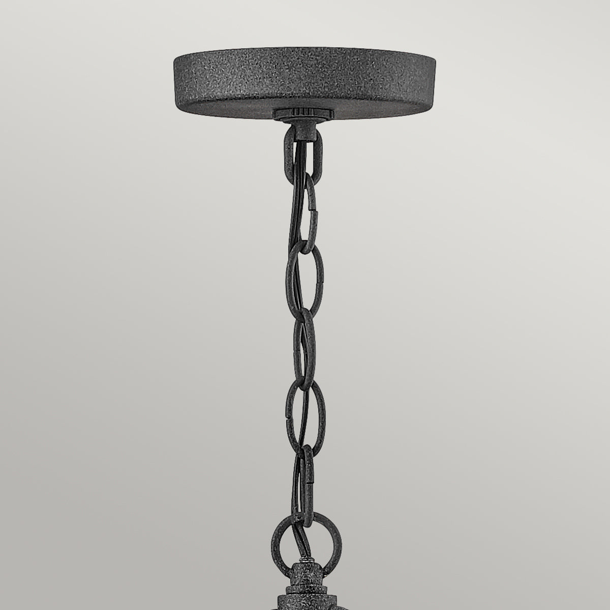 Quintiesse Lakehouse Outdoor Small Chain Lantern in Aged Zinc with Driftwood Grey