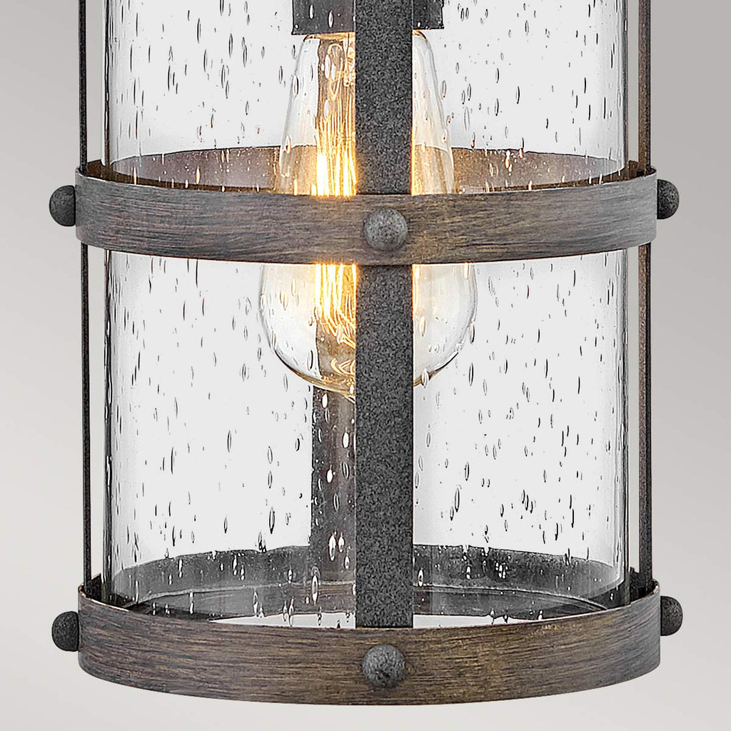 Quintiesse Lakehouse Outdoor Small Wall Lantern in Aged Zinc with Driftwood Grey