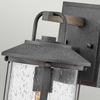 Quintiesse Lakehouse Outdoor Small Wall Lantern in Aged Zinc with Driftwood Grey