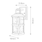 Quintiesse Lakehouse Outdoor Small Wall Lantern in Aged Zinc with Driftwood Grey