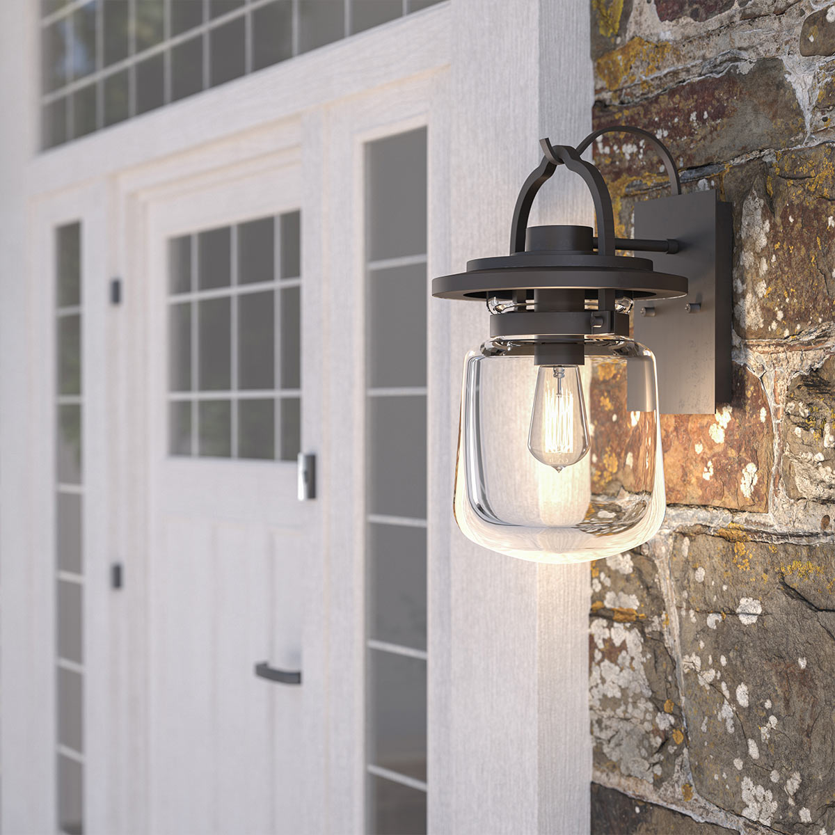 Quintiesse Lasalle Outdoor Medium Wall Lantern in Western Bronze