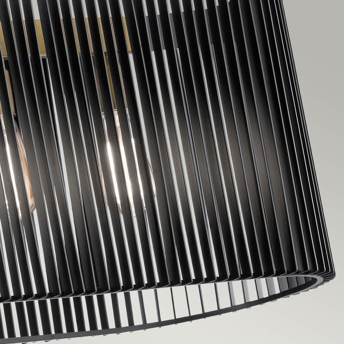 Quintiesse Linara 5 Light Linear Chandelier in Black & Natural Brass