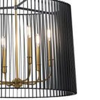 Quintiesse Linara 6 Light Pendant in Black & Natural Brass