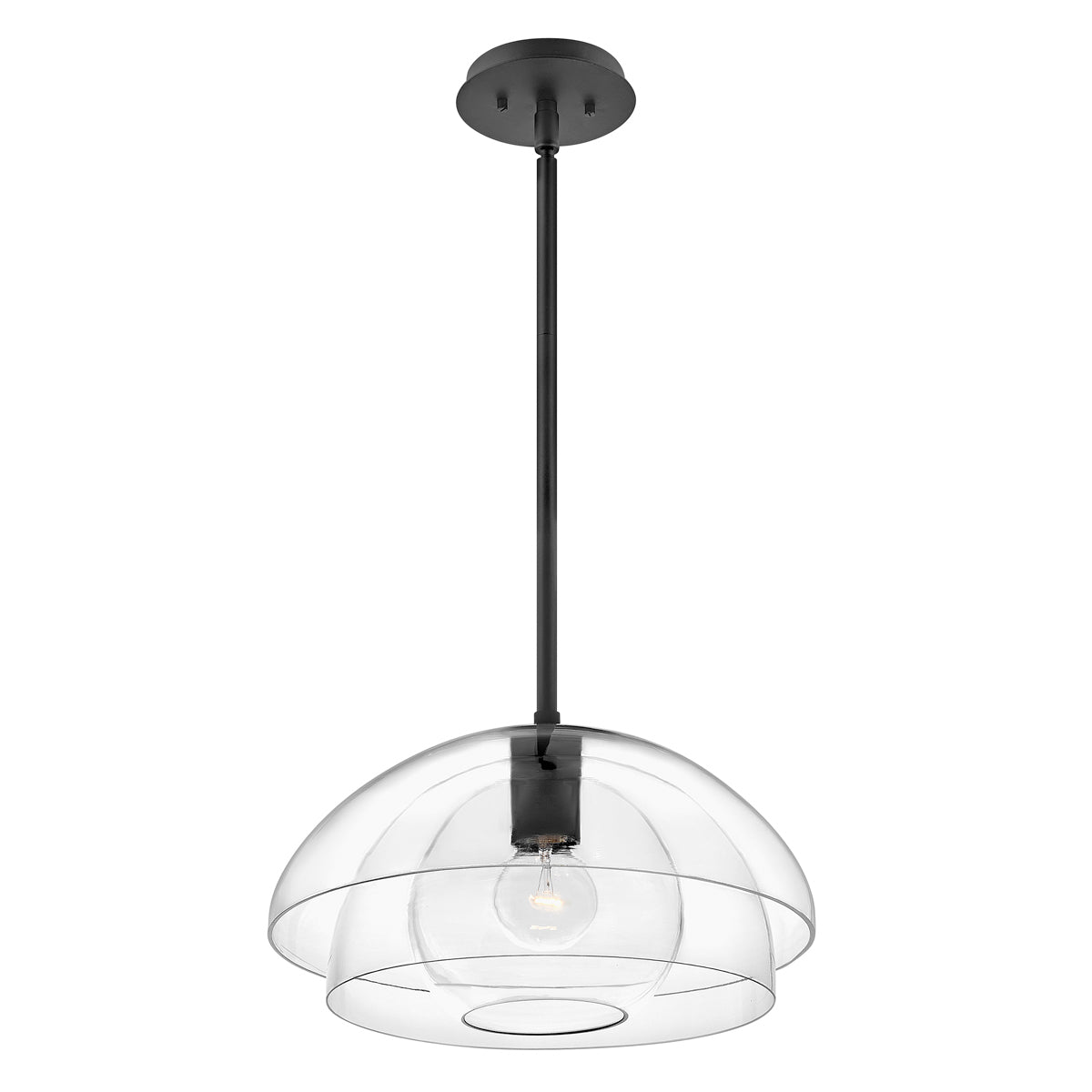 Quintiesse Lotus Pendant / Semi-Flush in Black