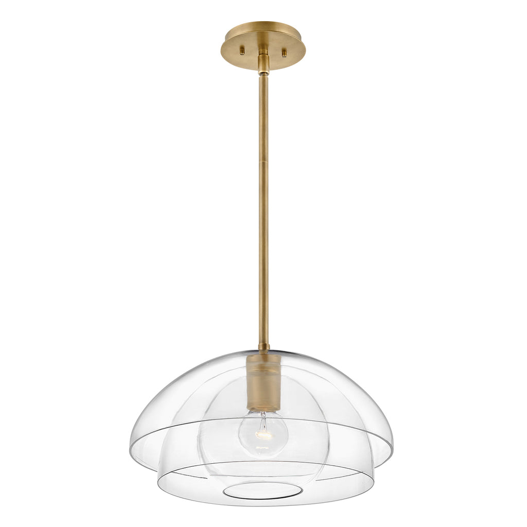 Quintiesse Lotus Pendant / Semi-Flush in Heritage Brass