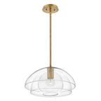 Quintiesse Lotus Pendant / Semi-Flush in Heritage Brass