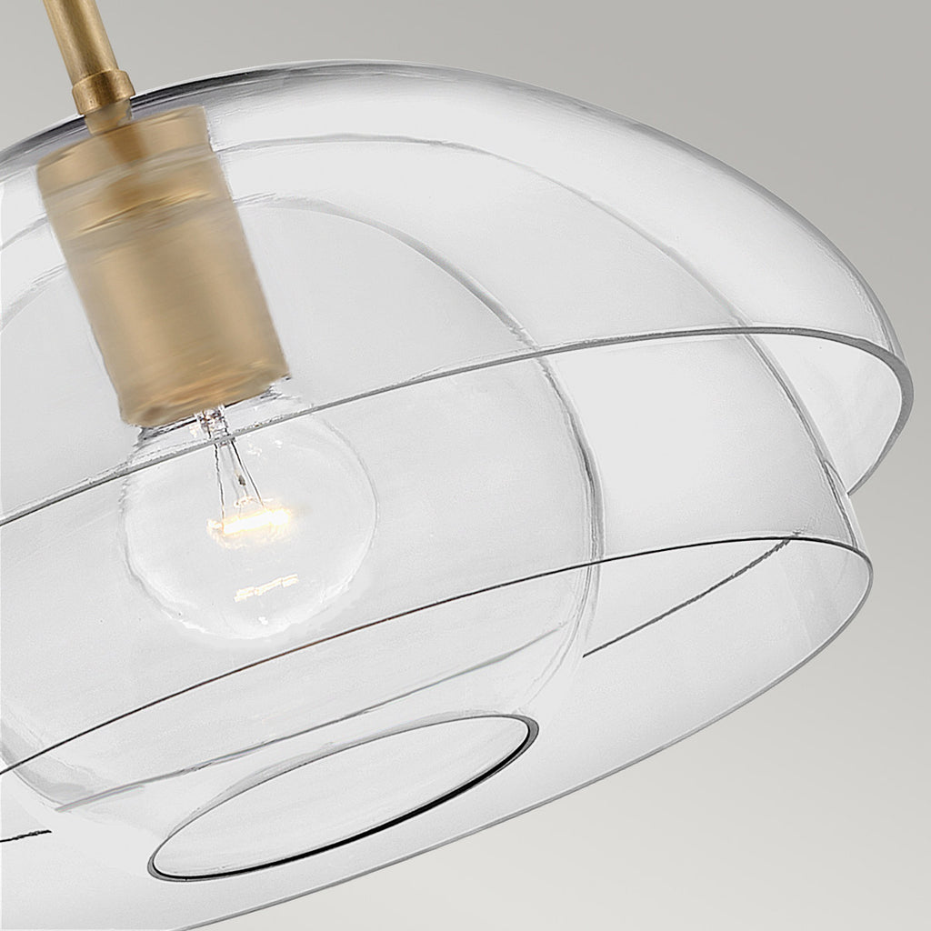 Quintiesse Lotus Pendant / Semi-Flush in Heritage Brass