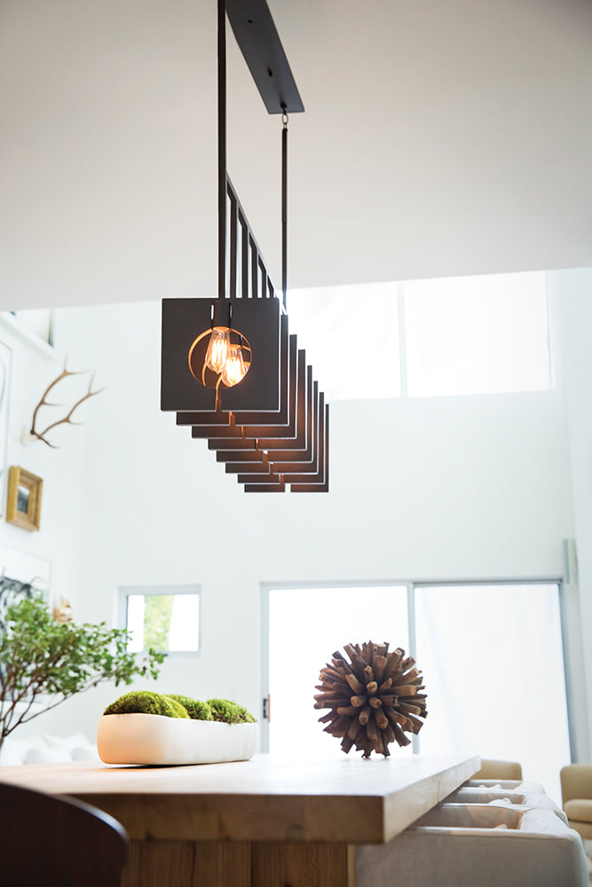 Quintiesse Ludlow 8 Light Bar Pendant Light Brushed Graphite