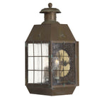 Quintiesse Nantucket Outdoor 2 Light Large Wall Lantern in Aged Brass
