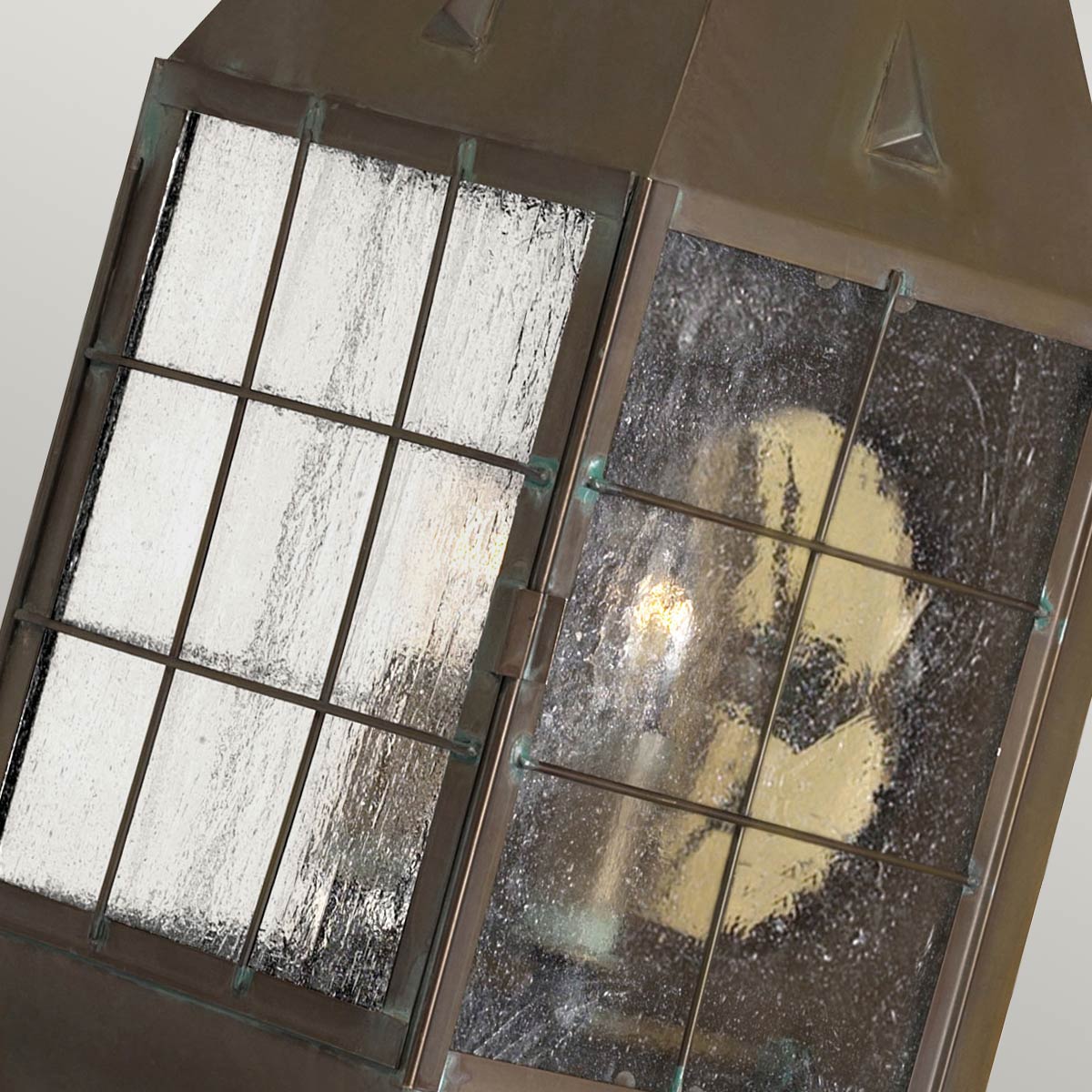 Quintiesse Nantucket Outdoor 2 Light Large Wall Lantern in Aged Brass