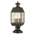 Quintiesse Nantucket Outdoor 3 Light Large Pedestal Lantern in Aged Brass