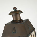 Quintiesse Nantucket Outdoor 3 Light Large Pedestal Lantern in Aged Brass