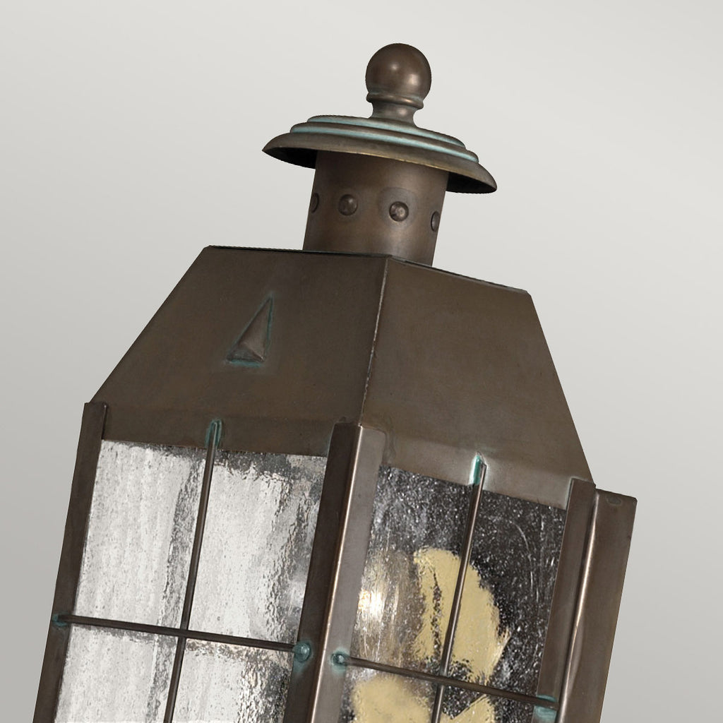 Quintiesse Nantucket Outdoor Extra Small Wall Lantern in Aged Brass