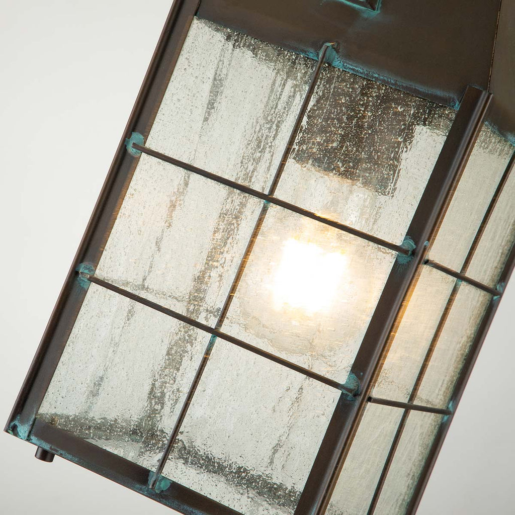 Quintiesse Nantucket Outdoor Medium Chain Lantern in Aged Brass