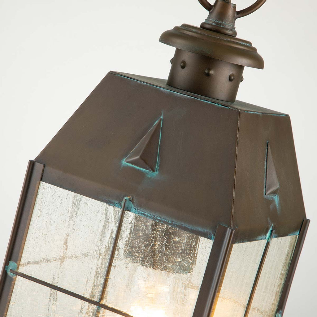 Quintiesse Nantucket Outdoor Medium Chain Lantern in Aged Brass