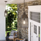 Quintiesse Nantucket Outdoor Medium Chain Lantern in Aged Brass