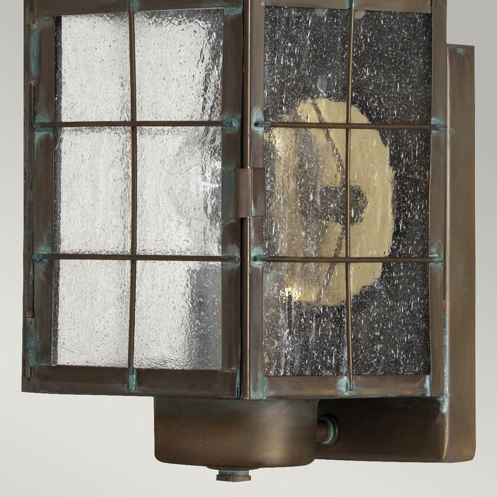 Quintiesse Nantucket Outdoor Medium Wall Lantern in Aged Brass