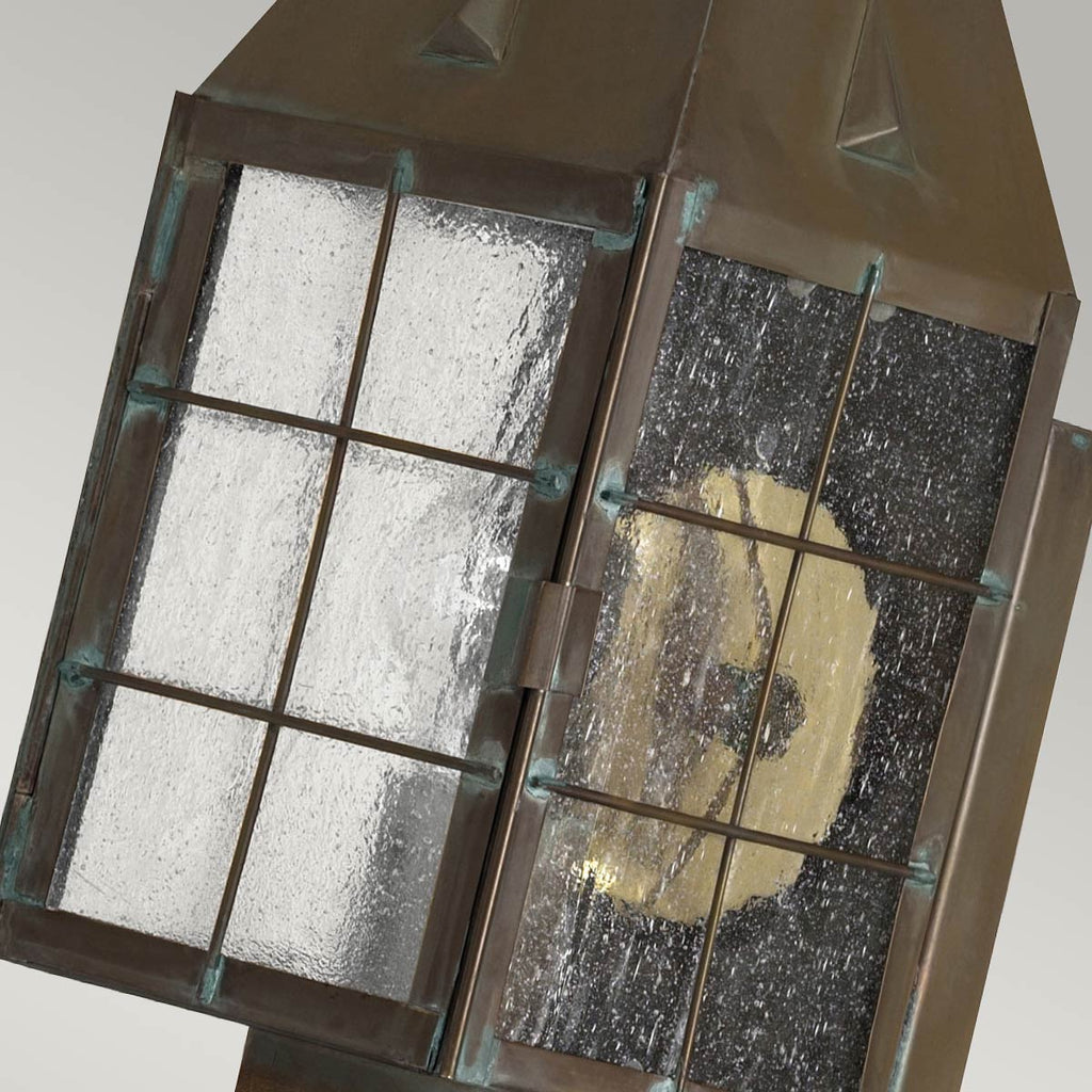 Quintiesse Nantucket Outdoor Medium Wall Lantern in Aged Brass