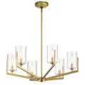 Quintiesse Nye 6 Light Chandelier in Brushed Natural Brass