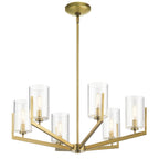 Quintiesse Nye 6 Light Chandelier in Brushed Natural Brass