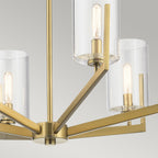 Quintiesse Nye 6 Light Chandelier in Brushed Natural Brass