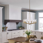 Quintiesse Nye 6 Light Chandelier in Brushed Natural Brass