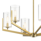 Quintiesse Nye 6 Light Chandelier in Brushed Natural Brass