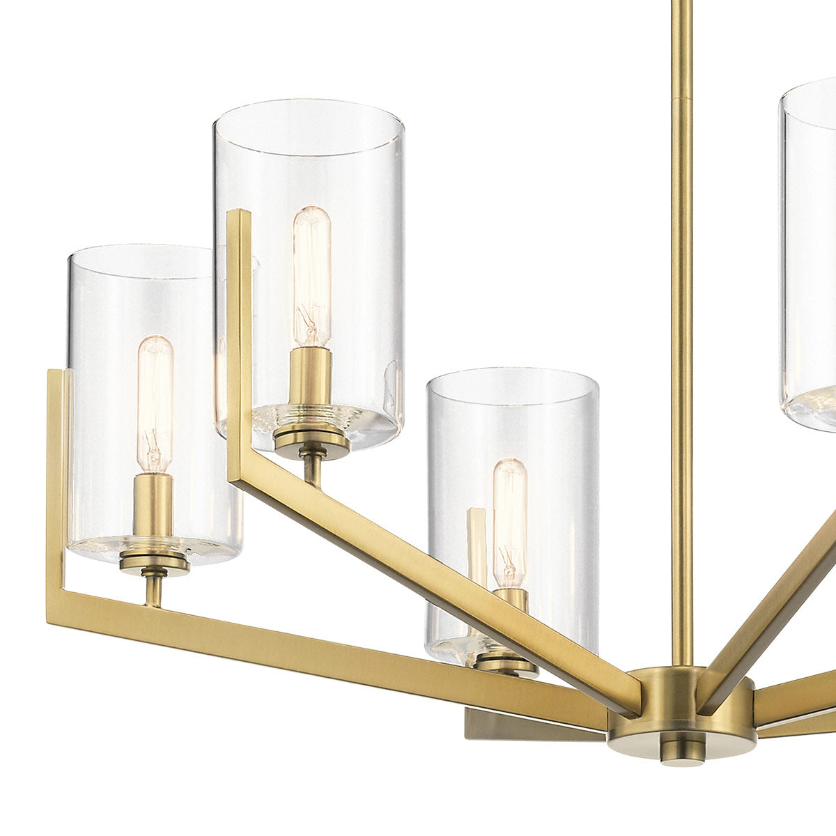 Quintiesse Nye 6 Light Chandelier in Brushed Natural Brass