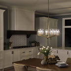 Quintiesse Nye 6 Light Chandelier in Brushed Natural Brass