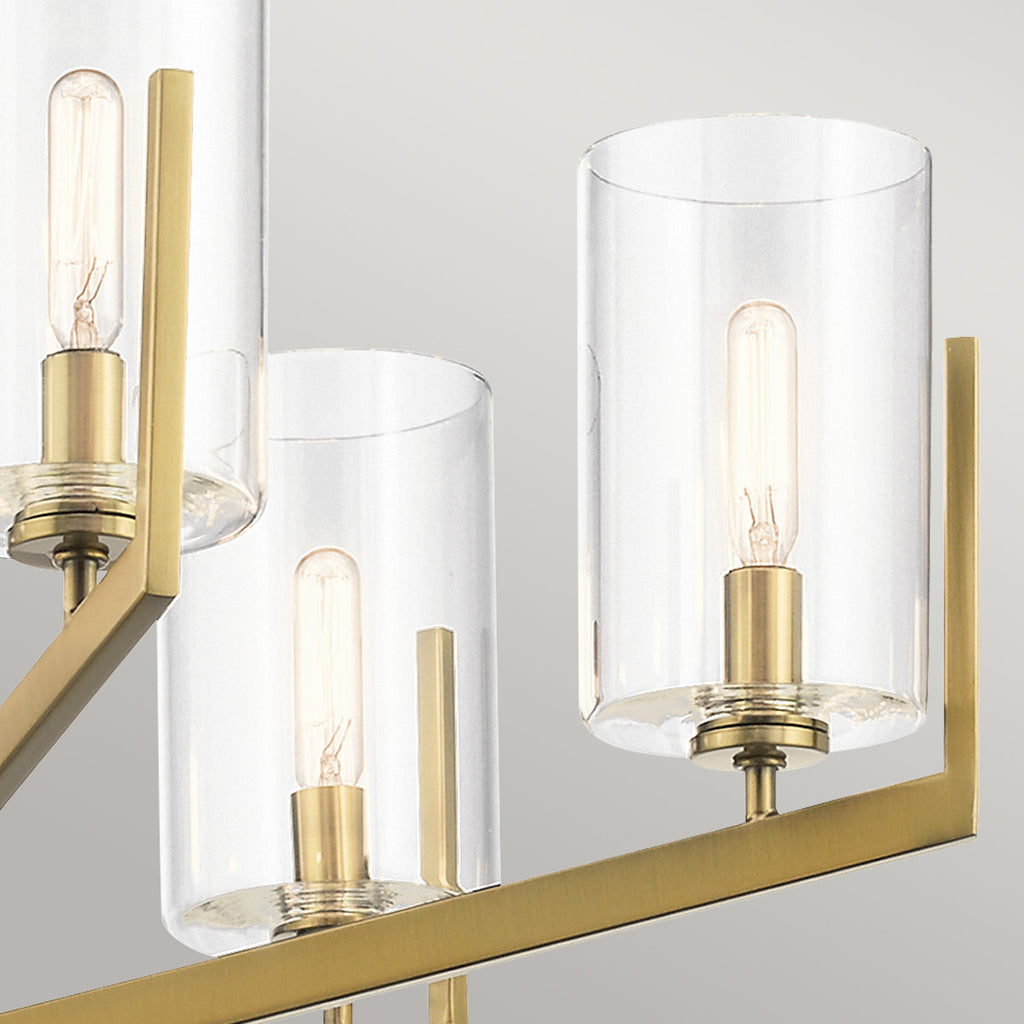 Quintiesse Nye 6 Light Chandelier in Brushed Natural Brass