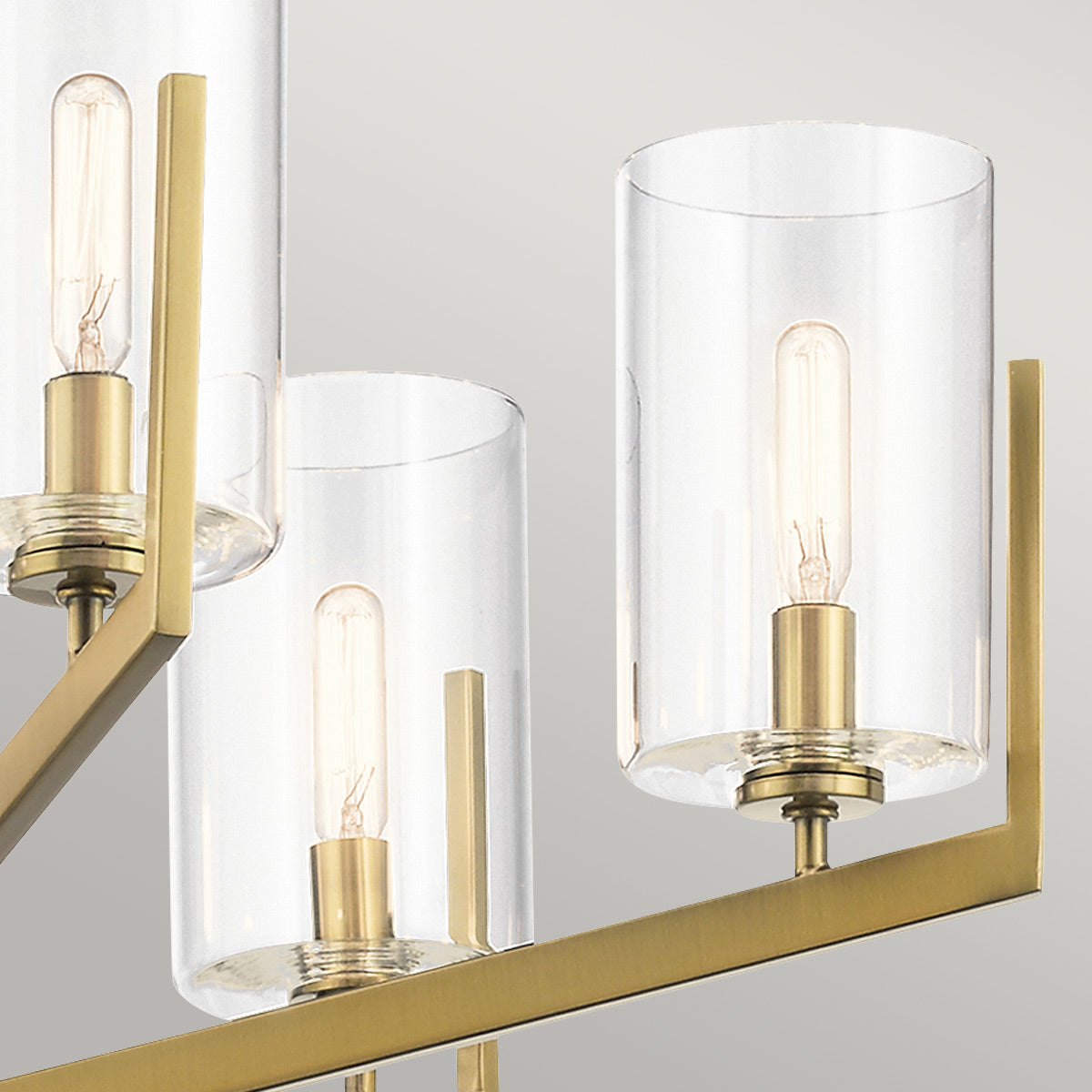 Quintiesse Nye 6 Light Chandelier in Brushed Natural Brass