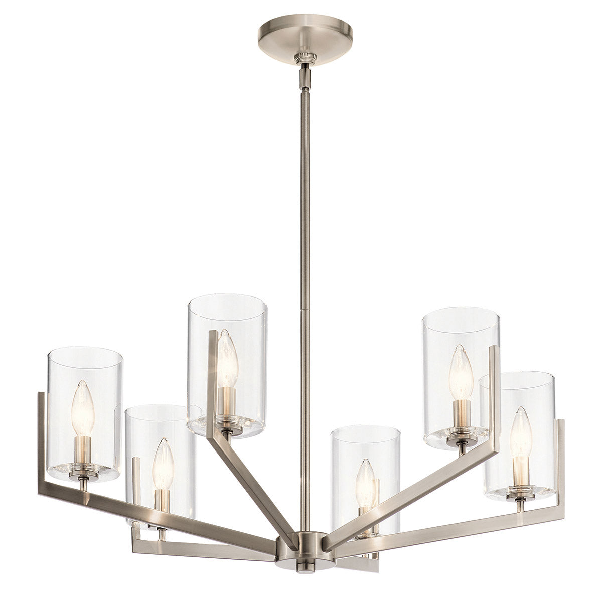 Quintiesse Nye 6 Light Chandelier in Classic Pewter